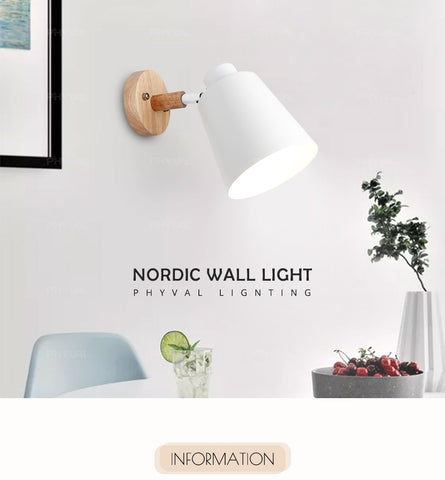 Wooden Wall Lights Sconce Modern Lamp Steering Head E27 Home Decor - CozyArtDecor