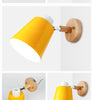 Image of Wooden Wall Lights Sconce Modern Lamp Steering Head E27 Home Decor - CozyArtDecor