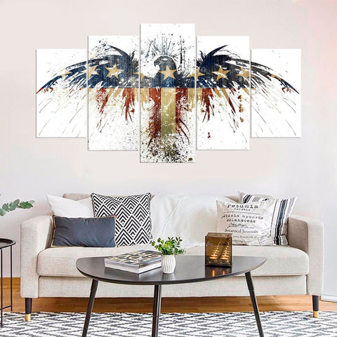 Abstract American Grunge Eagle Wall Art Decor Canvas Printing