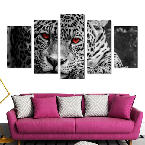 Abstract Leopard Red Eyes Wall Art Decor Canvas Printing