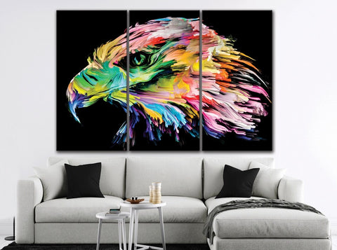 Abstract Rainbow Eagle Wall Art Decor Canvas Printing