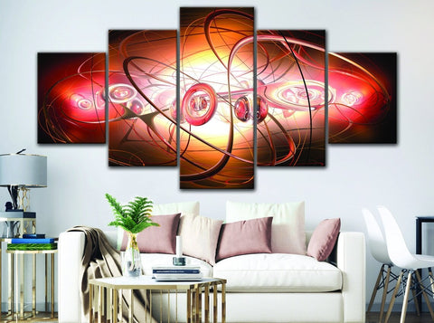 Abstract Red Line Wall Art Decor Canvas Printing