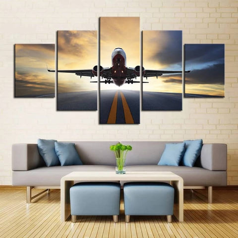 Airplane Landing Wall Art Decor Canvas Printing