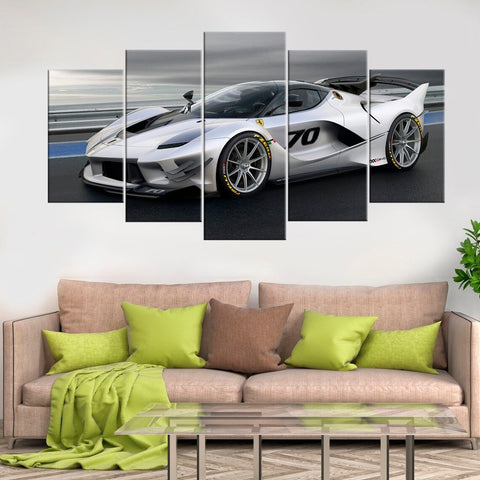 Automobile White Super Car Wall Art Decor Canvas Printing