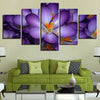 Image of Beautiful Crocus Purple Flowers Blossoms Wall Art Decor Canvas Printing