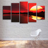 Image of Beautiful Sunset Red Sky At Night Wall Art Decor Canvas Printing
