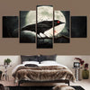 Image of Crow Red Eyes And Moon Wall Art Decor Canvas Printing