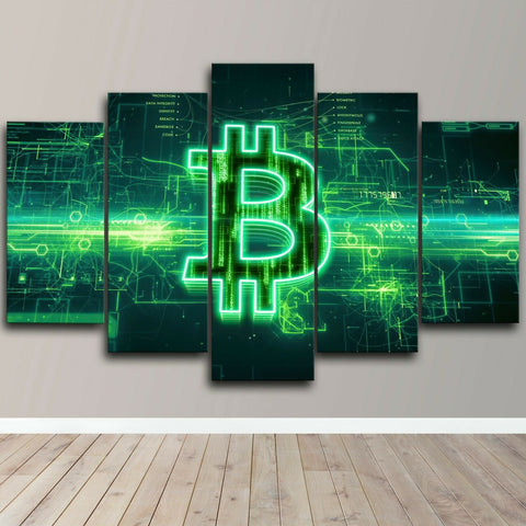 Bitcoin Crypto Blockchain Wall Art Decor Canvas Printing