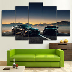 Black Chevrolet Camaro Roadster Wall Art Decor Canvas Printing