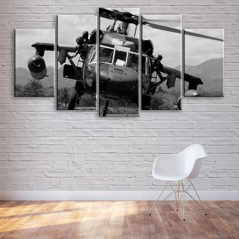 Black Hawk Helicopter Wall Art Decor Canvas Printing