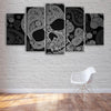 Image of Black Paisley Skull Wall Art Decor Canvas Printing