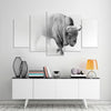 Image of Black and White American Bison Buffalo Wall Art Decor Canvas Printing