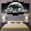 Image of Black and White Planet Landscape Wall Art Decor Canvas Printing