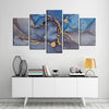 Image of Blue-Gray Marble Abstract Wall Art Decor Canvas Printing