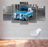 Image of Blue Classic Car Wall Art Decor Canvas Printing