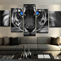 Blue Eyed Giant Tiger Wall Art Decor Canvas Printing