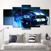 Image of Blue Ford Mustang Shelby Car Wall Art Decor Canvas Printing