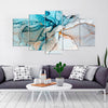 Image of Blue Marble Abstract Watercolor Wall Art Decor Canvas Printing