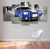 Image of Blue Muscle Car Wall Art Decor Canvas Printing