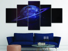 Blue Saturn Planet Wall Art Decor Canvas Printing