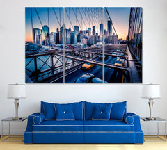 Brooklyn Bridge City View Wall Art Decor Canvas Printing-3Panels