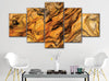Image of Brown&Yellow Marble Abstract Wall Art Decor Canvas Printing