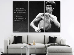 Bruce Lee Kung Fu Motivation Wall Art Decor Canvas Printing