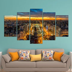 Buenos Aires Skyline at Night Wall Art Decor Canvas Printing