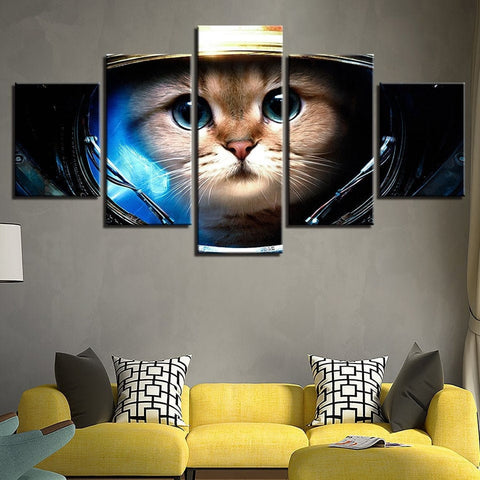 Cat in the Space Astronaut Wall Art Decor Canvas Printing