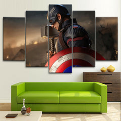 Captain America With Thor Hammer Wall Art Decor Canvas Printing