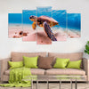 Image of Cayman Turtle Underwater Wild Life Wall Art Decor Canvas Printing