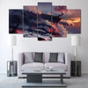 Image of Cherry Blossom Volcano Sunset Wall Art Decor Canvas Printing