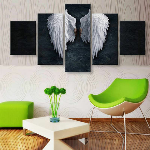 Classical White Angel Wings Wall Art Decor Canvas Printing