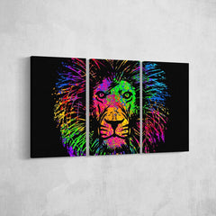 Color Splash Lion Head Wall Art Decor Canvas Printing