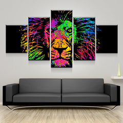 Color Splash Lion Head Wall Art Decor Canvas Printing