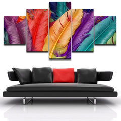 Colorful Feather Wall Art Decor Canvas Printing