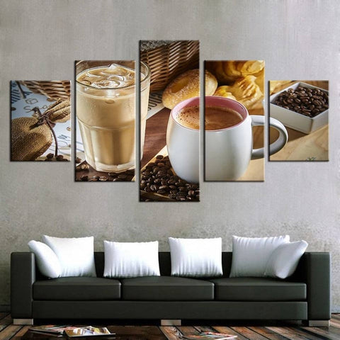 Cup of Coffee and Coffee bean Wall Art Decor Canvas Printing