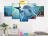 Image of Cute Dolphin and Nemo Cartoon Wall Art Decor Canvas Printing