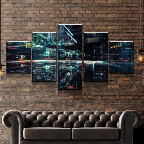 Cyber World Digital Data Wall Art Decor Canvas Printing