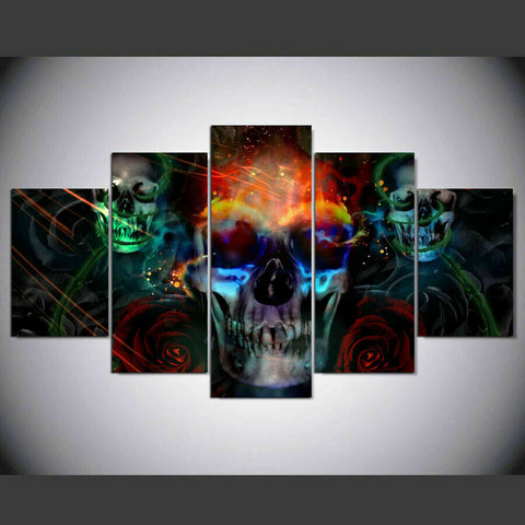 Digital Skull Halloween Wall Art Decor Canvas Printing