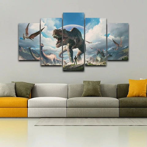 Dinosaur T-Rex Jurassic Reptile Wall Art Decor Canvas Printing