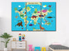 Image of Dinosaurs World Map Wall Art Decor Canvas Printing