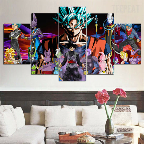 Dragon Ball Super Goku Vegeta Wall Art Decor Canvas Printing