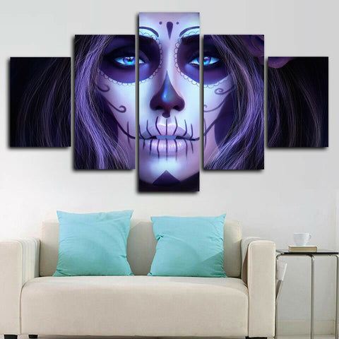 Face Skull Day of the Dead Wall Art Decor Canvas Printing