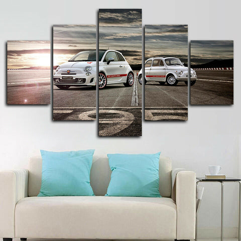 Fiat Abarth 595 Car Evolution Wall Art Decor Canvas Printing