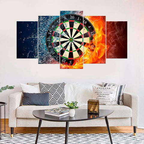 Fire and Water Darts Motivational Wall Art Decor Canvas Printing