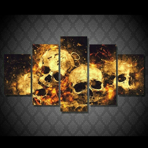 Flame Skull Wall Art Decor Canvas Printing