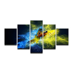 Flying Parrot Color Abstract Wall Art Decor Canvas Printing