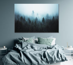 Foggy Spruce Forest Wall Art Canvas Printing Decor-1Panel