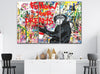 Image of Follow Your Dreams Street Art Funny Monkey Wall Art Decor Canvas Printing